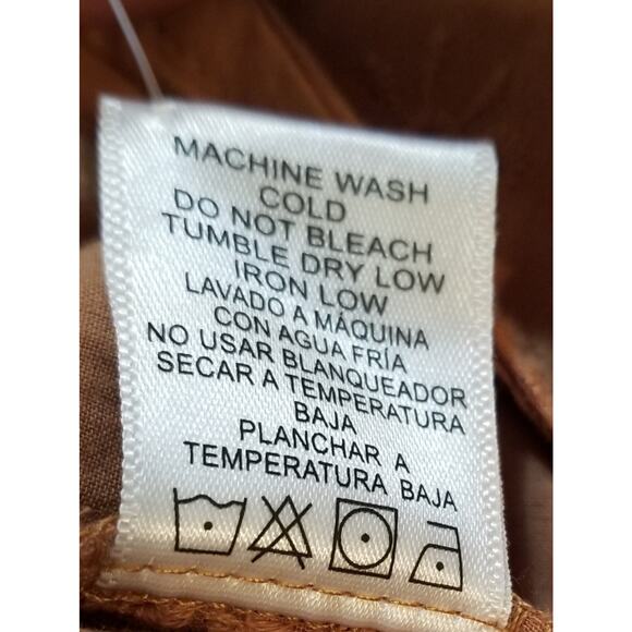 NWT - Love Tree - Burnt Orange Eyelet Peasant BOHO Crop Smocked Top Size L - Picture 8 of 8